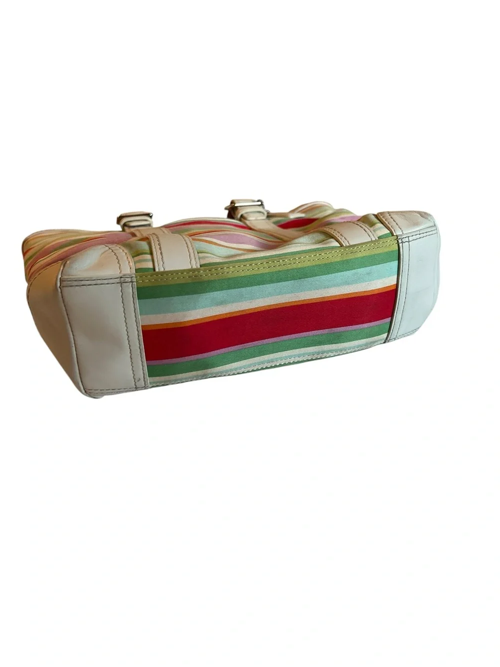 Coach Hamptons Stripe Canvas Tote Bag Multi-Color F10785 $298 MSRP